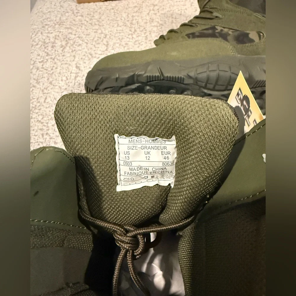 Delta‎ Tactical Boots Men’s Size 13 Military Combat Zip Lace Olive Camo NEW